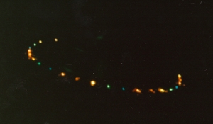 Lights from a UFO photographed by a state police officer